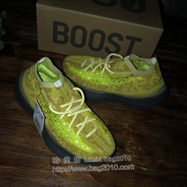 Adidas男女椰子鞋 阿迪達斯椰子380 Adidas Yeezy Boost 380 V3螢光黃  xhn1588